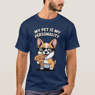 Funny Corgi Pizza Lover Pet Humour Tee