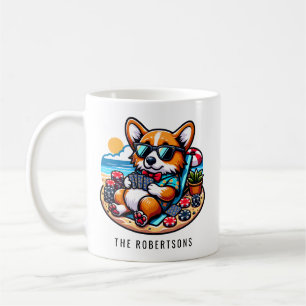 Funny Corgi Poker Player Personalised Coffee Mug