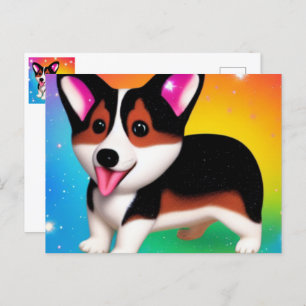 Funny Corgi Puppy Dog   Postcard