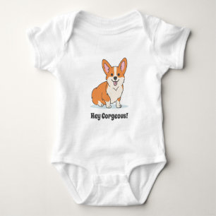 Funny Corgi Puppy - Hey Corgeous Baby Bodysuit