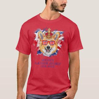 Funny Corgi Queens Platinum Jubilee 19522022 Heart T-Shirt