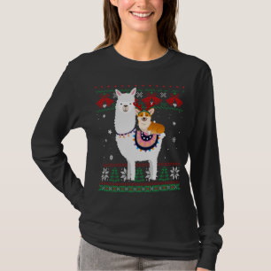 Funny Corgi Riding Llama Christmas Gifts Corgi Xma T-Shirt