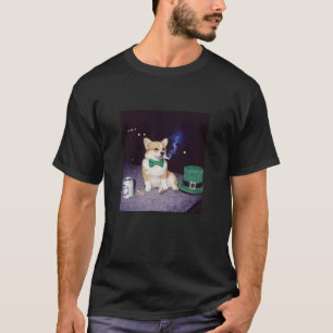 Funny Corgi Smoking Cigarette Beer Gen Z St Patric T-Shirt
