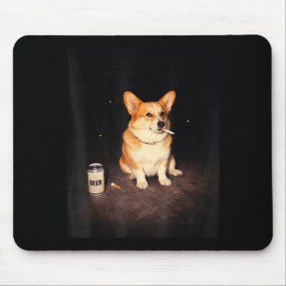 Funny Corgi Smoking Meme Drinking Dog Vintage Beer Mouse Mat