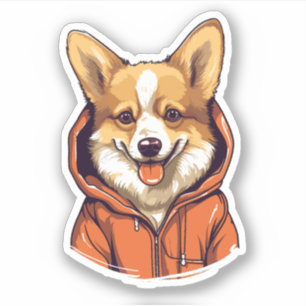 Funny Corgi Wearing Hoodie
