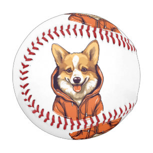 Funny Corgi Wearing Hoodie Baseball