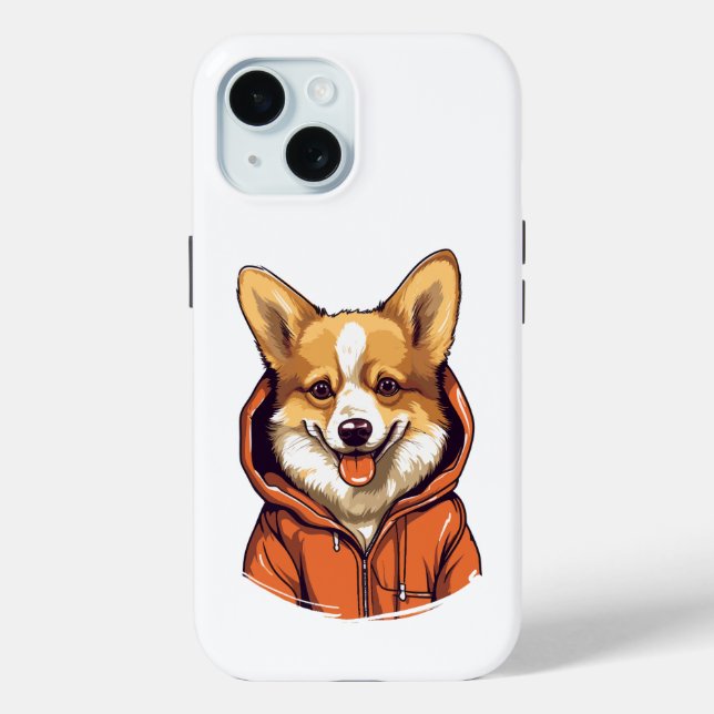 Funny Corgi Wearing Hoodie Case-Mate iPhone Case (Back)