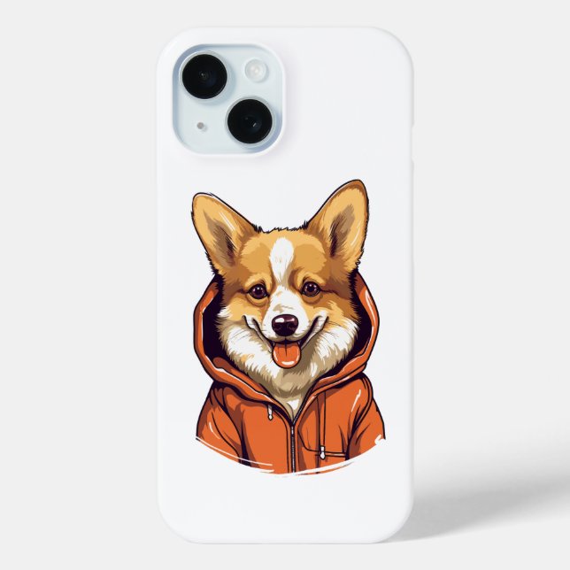 Funny Corgi Wearing Hoodie Case-Mate iPhone Case (Back)