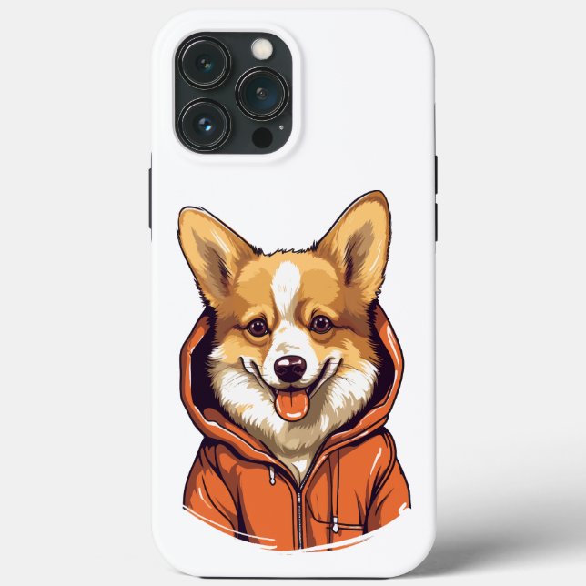 Funny Corgi Wearing Hoodie Case-Mate iPhone Case (Back)