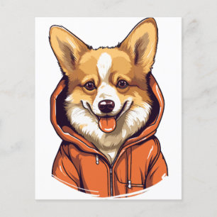 Funny Corgi Wearing Hoodie Flyer