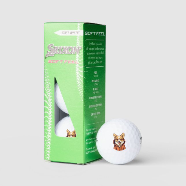 Funny Corgi Wearing Hoodie Golf Balls (Packaging)