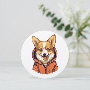Funny Corgi Wearing Hoodie Invitation