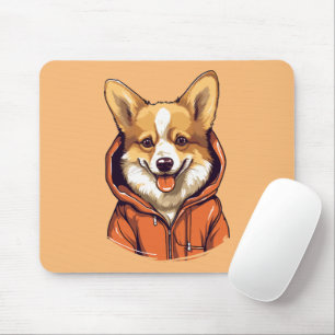 Funny Corgi Wearing Hoodie Mouse Mat