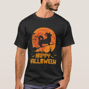 Funny Corgi Witch Pumpkin Halloween Costume T-Shirt