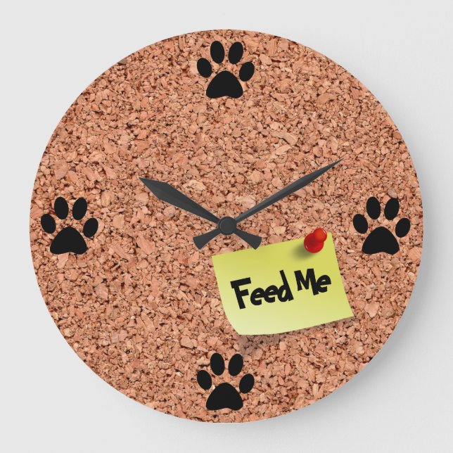 FUNNY Cork Board with Customisable Text on Post It Large Clock (Front)