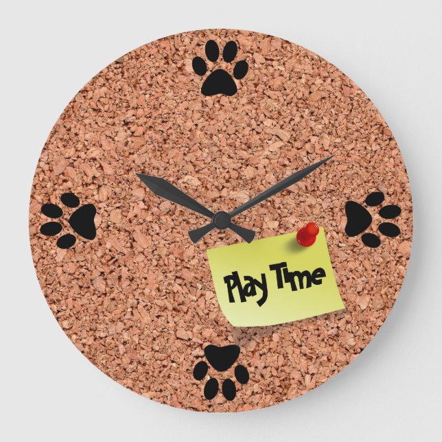 FUNNY Cork Board with Customisable Text on Post It Large Clock (Front)