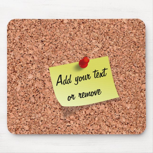 FUNNY Cork Board with Customisable Text on Post It Mouse Mat (Front)