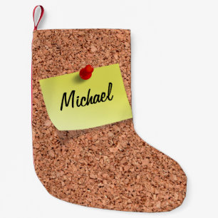 FUNNY Cork Board with Customisable Text on Post It Small Christmas Stocking
