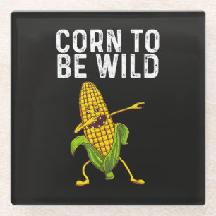 Funny Corn Gift for Men Women Corn On The Cob Cost Glass Coaster
