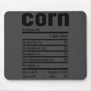 Funny Corn Nutrition Thanksgiving Costume Mouse Mat