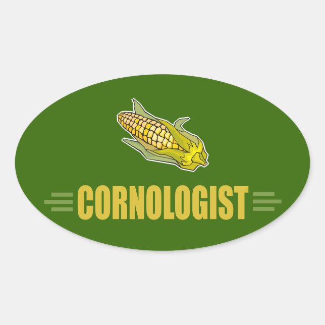 Funny Corn Oval Sticker (Front)