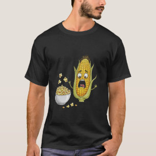 Funny Corn Vegetable Popcorn Humour Art Design T-Shirt
