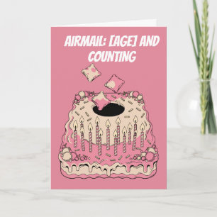 Funny Cornhole Airmail Birthday Cake Humour Card