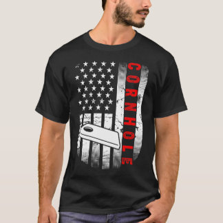 Funny Cornhole American Flag T-Shirt