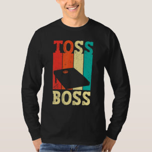 Funny Cornhole Corn Hole Retro Toss Boss T-Shirt