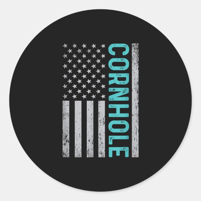 Funny Cornhole Design Cornhole Lover Classic Round Sticker (Front)