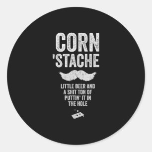 Funny Cornhole Dirty Adult Humour Cornhole And Bee Classic Round Sticker