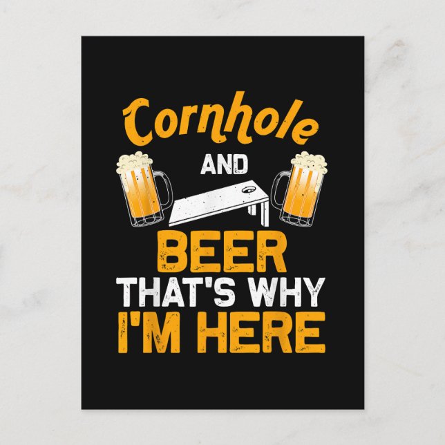 Funny Cornhole Gift For Men Cornhole Player Beer  Postcard (Front)
