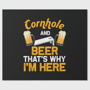 Funny Cornhole Gift For Men Cornhole Player Beer  Wrapping Paper