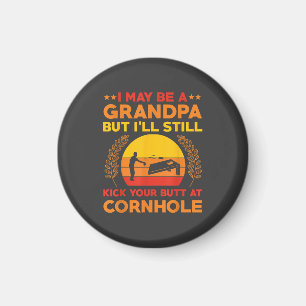 Funny Cornhole Grandpa Outfit Sack Toss Magnet