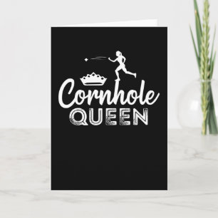 Funny Cornhole Queen Gift for Women Card