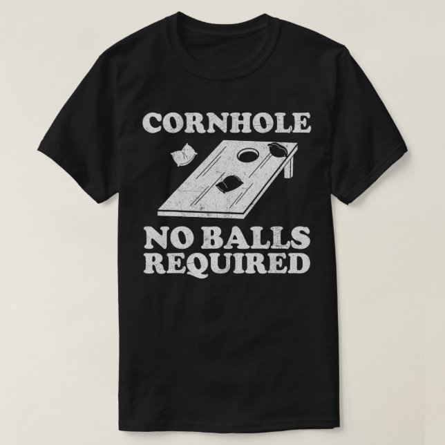 Funny Cornhole Team No Balls Required Bean Bag Fat T-Shirt (Design Front)