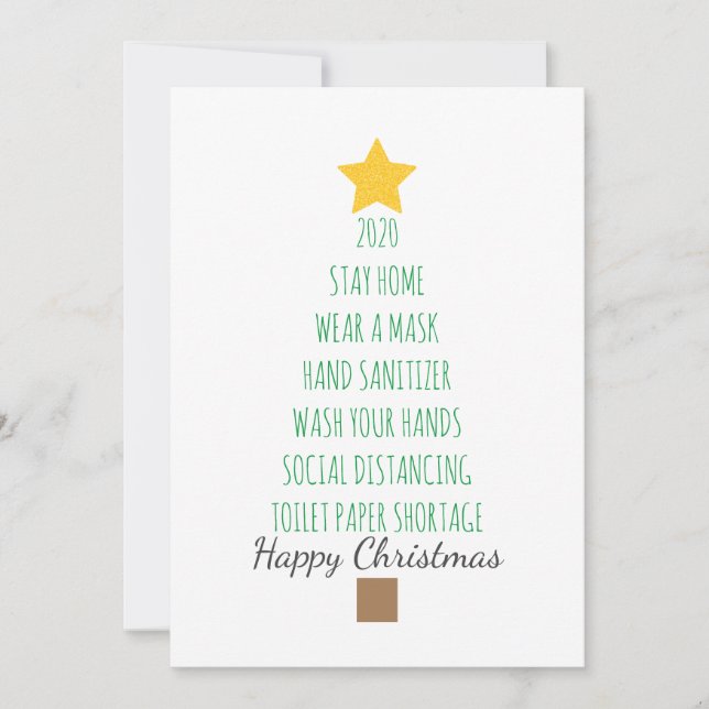 Funny Coronavirus 2020 Christmas Tree Holiday Card (Front)