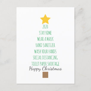 Funny Coronavirus 2020 Christmas Tree Holiday Postcard