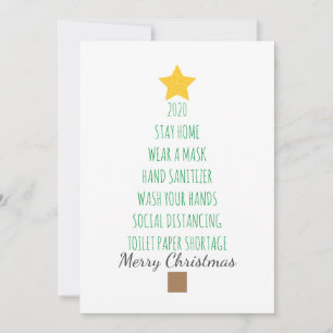 Funny Coronavirus 2020 Merry Christmas Tree Holiday Card