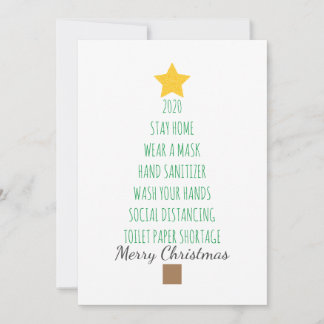 Funny Coronavirus 2020 Merry Christmas Tree Holiday Card