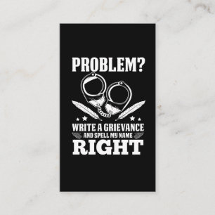 Funny Correctional Officer Grievance humour Business Card