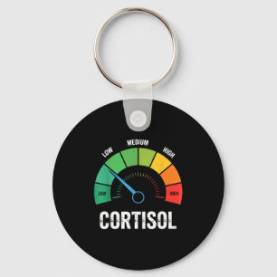 Funny cortisol level low gauge saying women men key ring