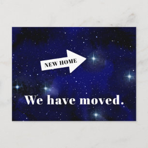 Funny Cosmic Outer Space We Have Moved Announcement Postcard
