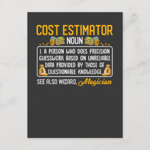 Funny Cost Estimator Job Definition Money Data Postcard