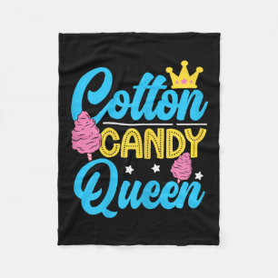 Funny Cotton Candy Queen Quote Women Girls Flavore Fleece Blanket