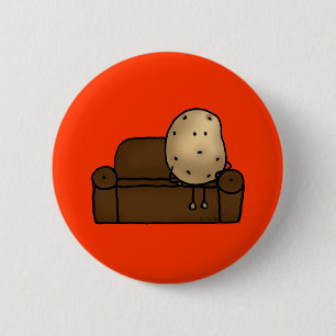 Funny couch potato 6 cm round badge