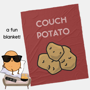 Funny "Couch Potato" Binge Watching Introvert Cosy Fleece Blanket