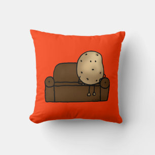 Funny Couch Potato Cartoon Design   Cushion