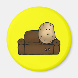 Funny Couch Potato Cartoon Design   Magnet