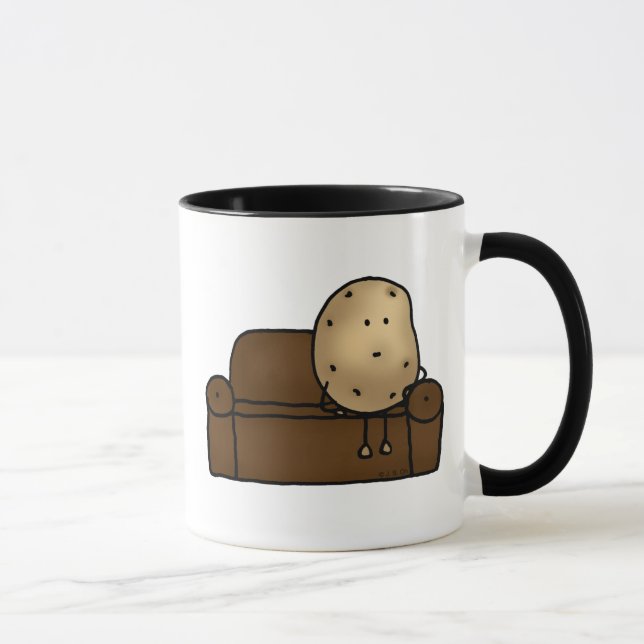 Funny Couch Potato Cartoon Design   Mug (Right)